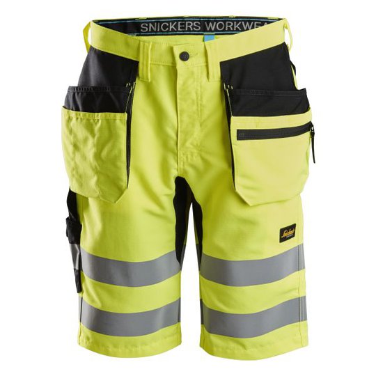 Snickers 6131 LiteWork Arbetsshorts varsel, gul C42