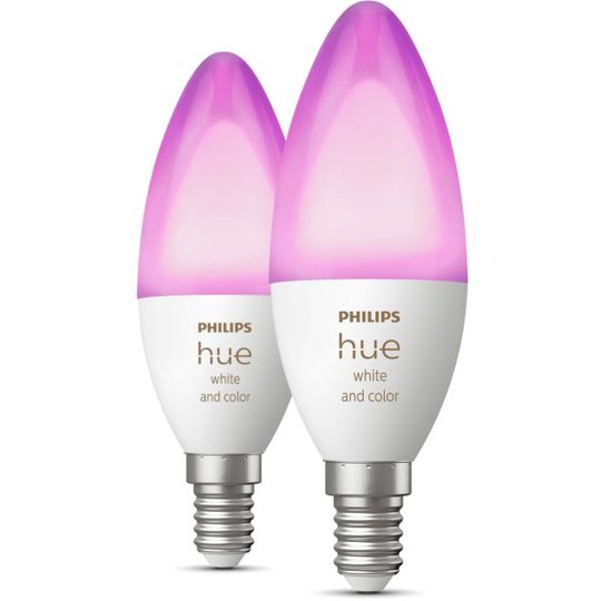 Philips Hue White and Color Ambiance LED-lampa 5.3W, E14, 2-pack
