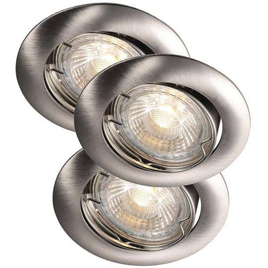 Nordlux RECESS Spotlight 3-pack, borstat stål