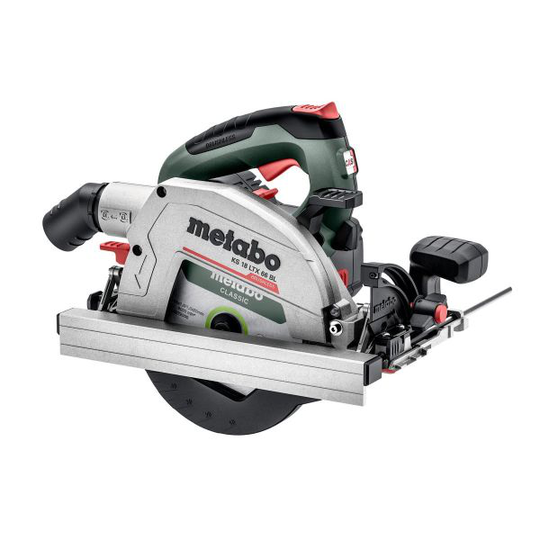 Metabo KS 18 LTX 66 BL 611866850 Cirkelsåg utan batteri och laddare