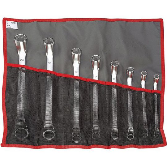 Facom 55A.JD8T Ringnyckelsats 8 delar, mm, bockade, med fodral