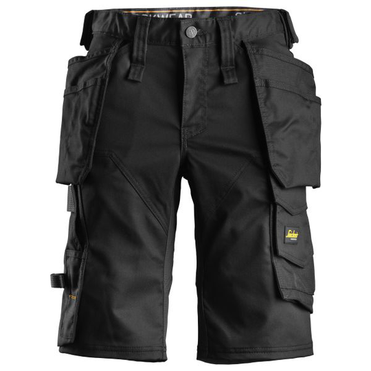 Snickers 6147 AllroundWork Shorts stretch, dam, svart/svart 32