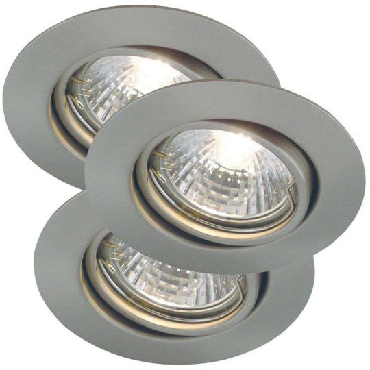 Nordlux TRITON 54540132 LED-spotlight 3-pack, GU10, IP23, 35W Borstat stål