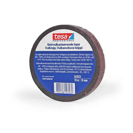 Tesa 62822 Vulktejp svart, 10 m x 19 mm