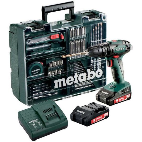 Metabo SB 18 Set Slagborrmaskin med tillbehörssats, batterier & laddare