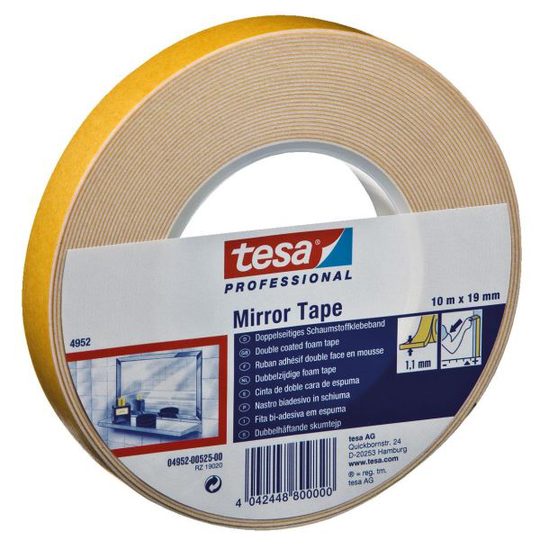 Tesa 4952 Monteringstejp dubbelhäftande, vit 50 m x 25 mm