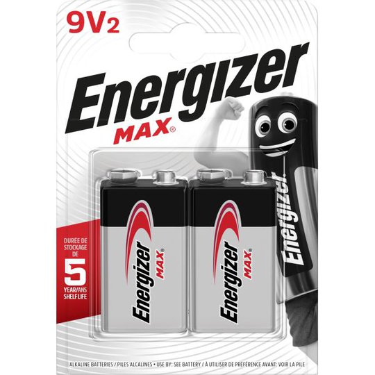Energizer Max Batteri 9 V, 2-pack