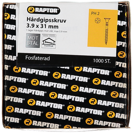SPÅNSKIVESKRUV 4,2X55 FZB 250ST PH2 RAPTOR FÖR TRÄREGEL | Beijerbygg Byggmaterial
