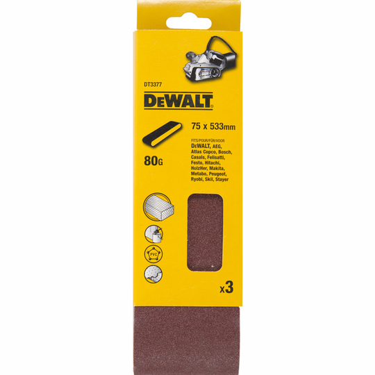 SLIPBAND DT3377 K80 75X533 MM 3ST | Beijerbygg Byggmaterial