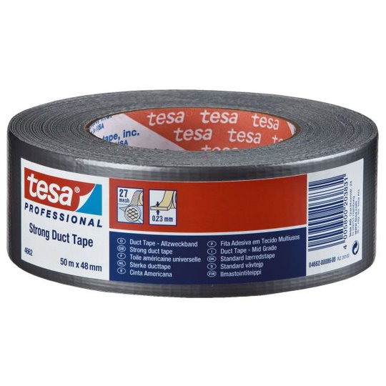 Tesa 4662 Byggtejp väv, silver 50 m x 36 mm