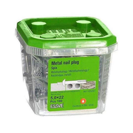 ESSVE Spix ZN Metallspikplugg 100-pack 5,0x22mm
