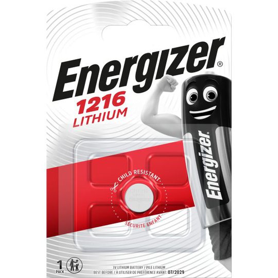 Energizer 1216 Knappcellsbatteri litium, 3 V
