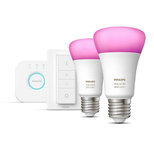 Philips Hue White and Color Ambiance Startpaket för smart belysning, 2 x 9W