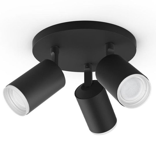 Philips Hue Fugato Spotlight svart, 3 x 5.7W LED
