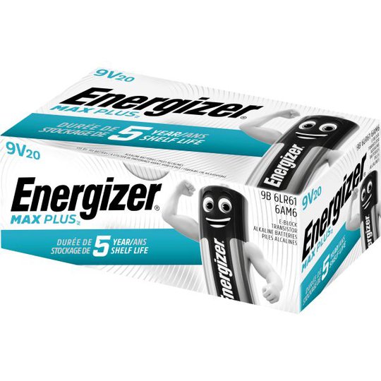 Energizer Max Plus Alkaliskt batteri 9 V, 20-pack