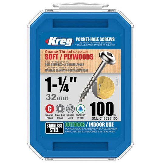 Kreg SML-C125S5-100 Skruv 32 mm, rostfri 100-pack