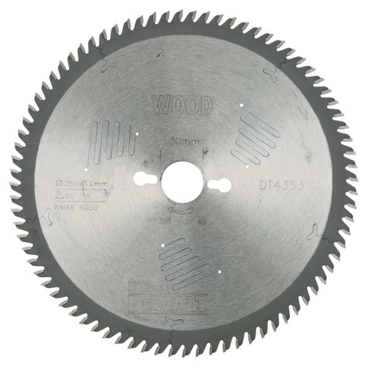 Dewalt DT4353-QZ Sågklinga 250 x 30 mm, 80T