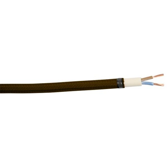 Gelia 4070910011 Textilkabel SKK, 2X0.75, 25 m bobin Brun
