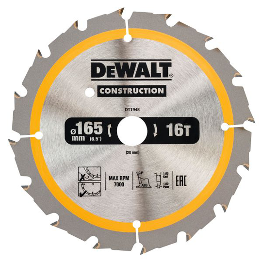 Dewalt DT1948-QZ Sågklinga 165 x 20 mm, 24T