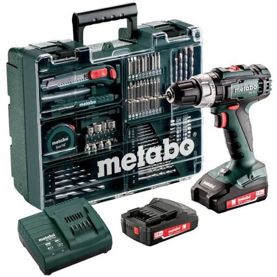 Metabo SB 18 L Set Slagborrmaskin med tillbehörssats, batterier & laddare
