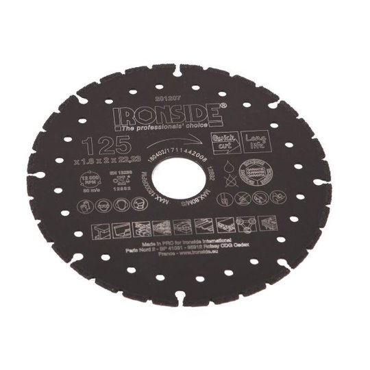 Ironside 201207 Diamantkapskiva 125 x 22,23 x 1,8 x 2 mm