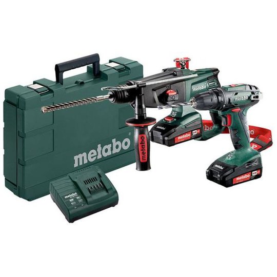 Metabo BS 18 + KHA 18 LTX Verktygspaket med 2,0Ah batterier och laddare