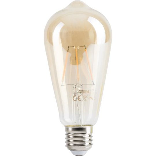 Gelia Retro LED-lampa 470 lm, guld, dimbar