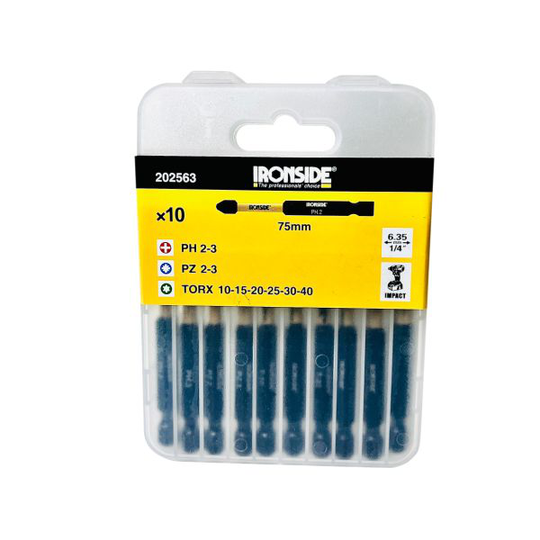 Ironside 202563 Kraftbitssats 10 delar, 75 mm