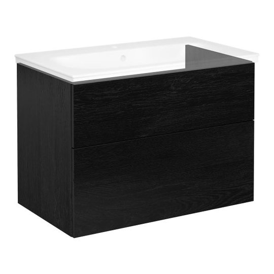 Gustavsberg Artic Kommod slät, svart, 80 cm, med mjukstängning