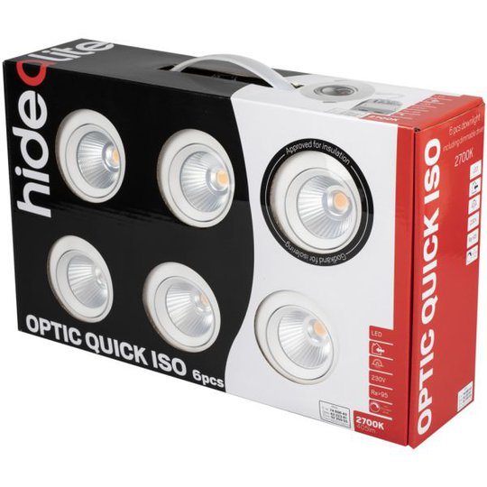 Hide-a-Lite Optic Quick ISO Downlight vit, 6-pack 2700 K