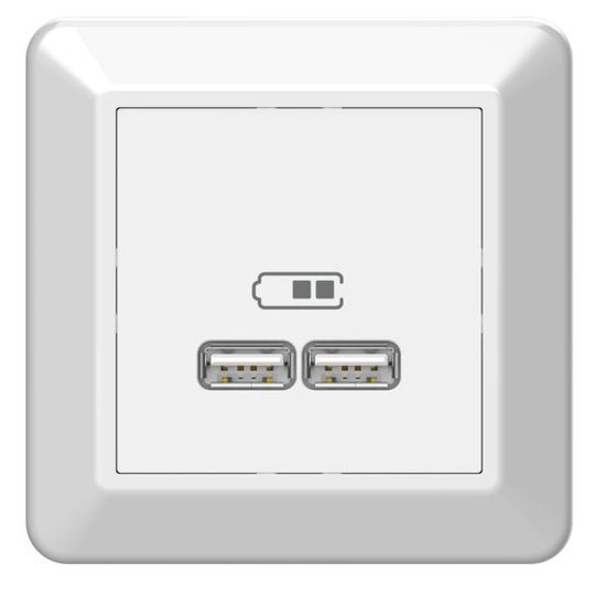 Elko EKO05982 Ladduttag USB 2.1A, vit