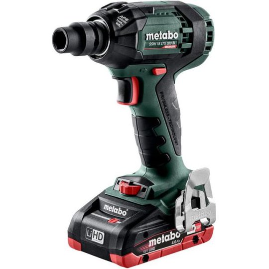 Metabo SSW 18 LTX 300 BL Mutterdragare med 2 st 4,0 Ah batterier och laddare