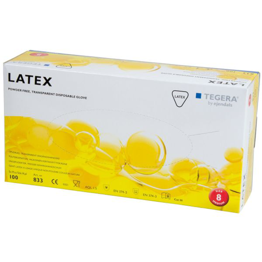Tegera 833 Engångshandske Latex, Opudrad Strl 7, 100-pack