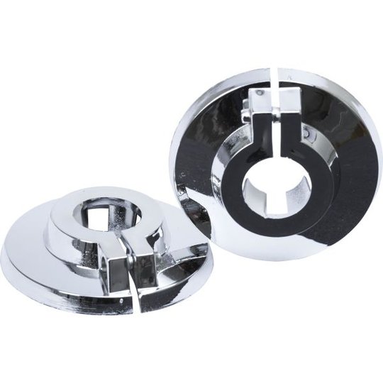Gelia 3000543102 Täckbricka plast, 2-pack 10 mm, kromfärgad