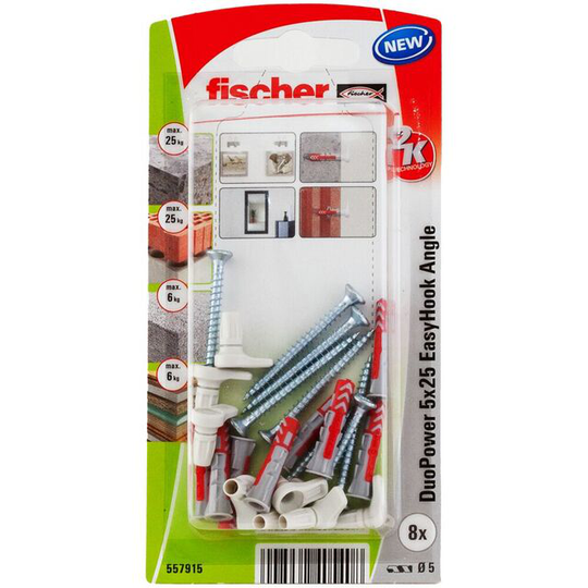 UNIVERSALPLUGG DUOPOWER EASYHOOK VINKELADAP SKRUV 5X25 | Beijerbygg Byggmaterial
