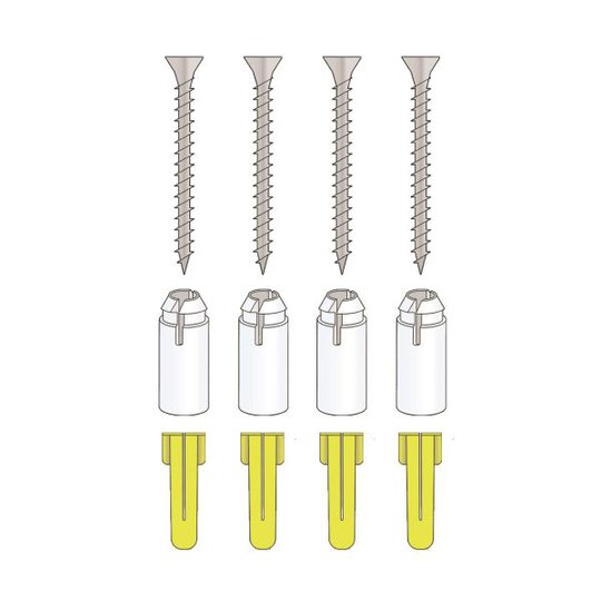 Alarmtech 5015360 Distansbricka med plugg och skruv, 4-pack