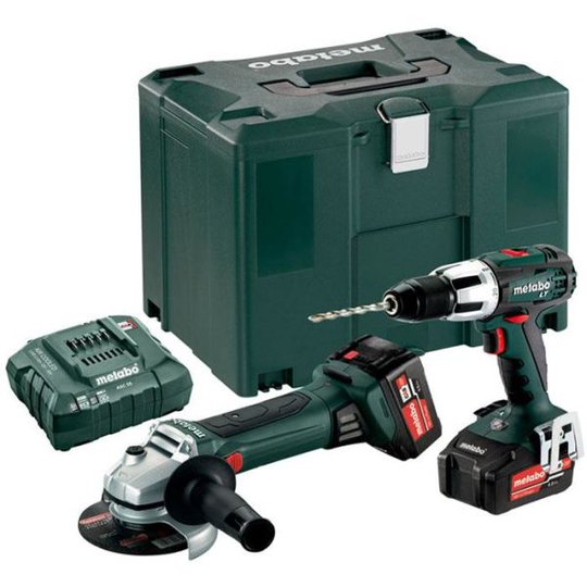 Metabo SB 18 LT + W 18 LTX 125 QUICK Verktygspaket med 4,0Ah batterier och laddare