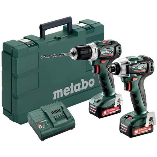 Metabo PowerMaxx BS 12 BL + SSD 12 BL Verktygspaket med batterier och laddare