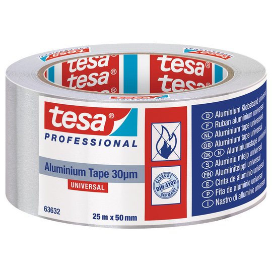ALUMINIUMTEJP 63632 UNIVERSAL TESA SILVER 25MX50MM | Beijerbygg Byggmaterial