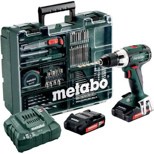 Metabo BS 18 LT SET Borrskruvdragare 2,0Ah batterier, laddare och tillbehör