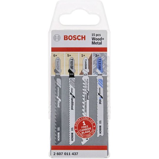 Bosch 2607011437 Sticksågsbladset trä & metall, 15-pack